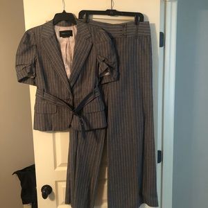 Bcbg Flirty Striped Denim Suit.